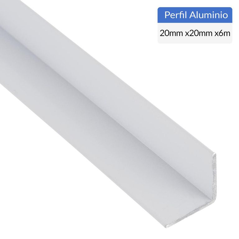 Pack Ángulo 6 Unidades Gris Aluminio 20x20x1 mm 6 m