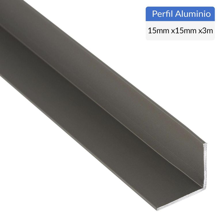 Pack Ángulo 6 Unidades Titanio Aluminio 15x15x1 mm 3 m