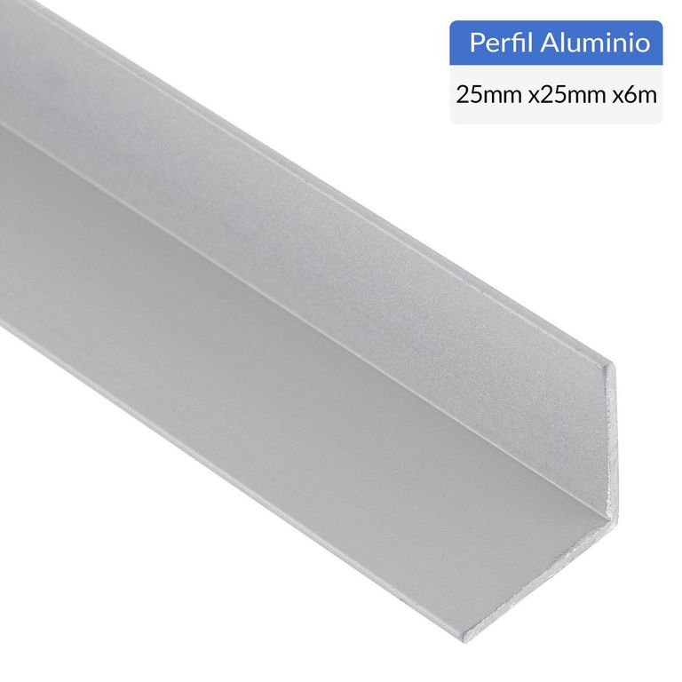 Pack Ángulo 6 Unidades Gris Aluminio 25x25x1 mm 6 m