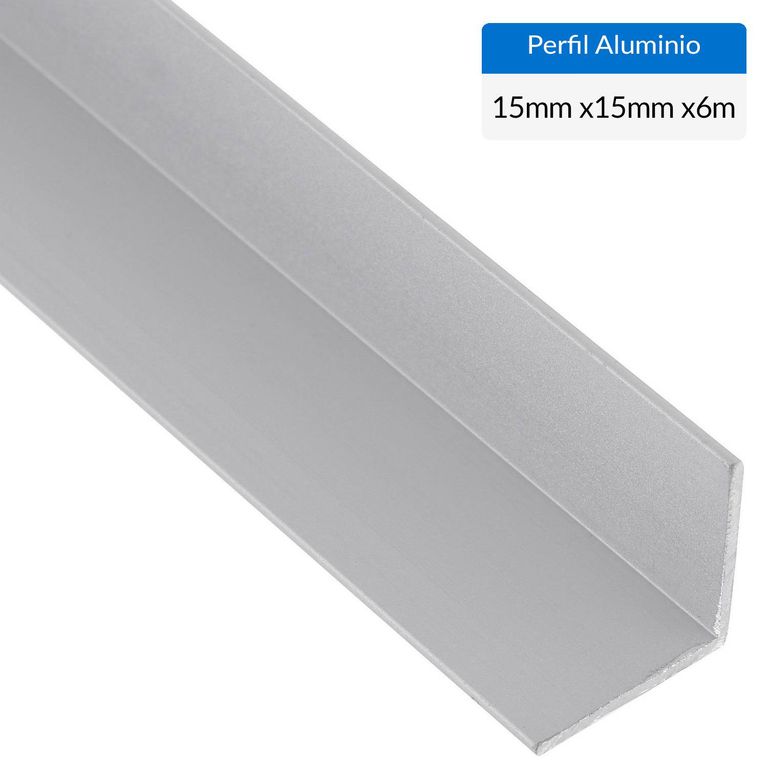 Pack Ángulo 6 Unidades Gris Aluminio 15x15x1 mm 6 m