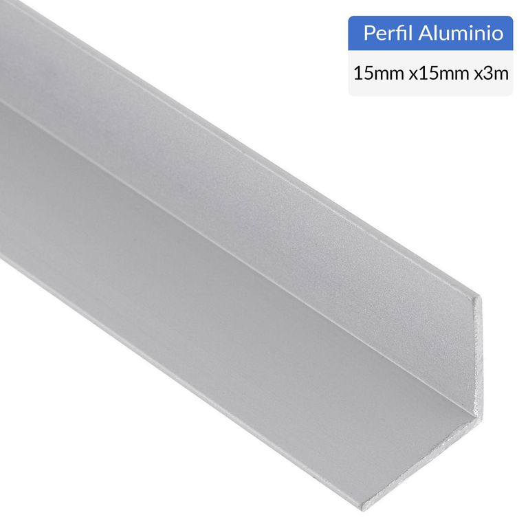 Pack Ángulo 6 Unidades Gris Aluminio 15x15x1 mm 3 m
