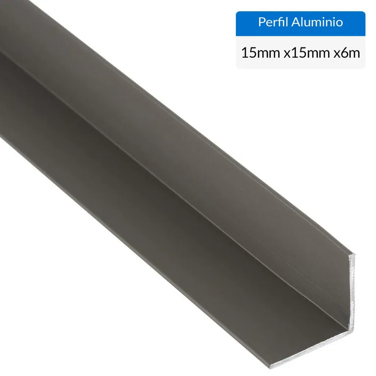 Pack Ángulo 6 Unidades Titanio Aluminio 15x15x1 mm 6 m