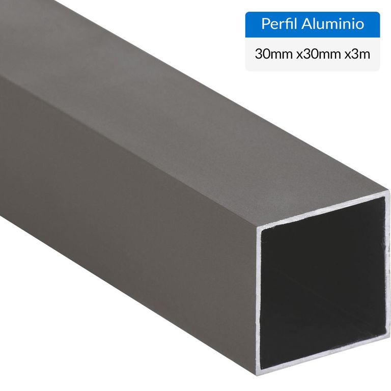 Perfil Tubular Titanio 6 unidades Aluminio 30x30x1 mm 3 m