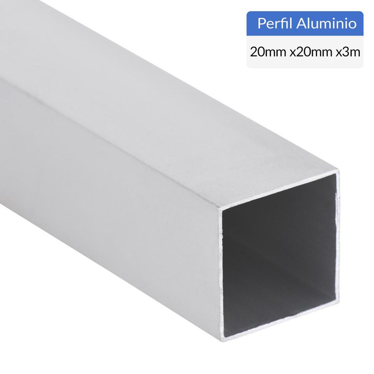 Perfil Tubular Gris 6 unidades Aluminio 20x20x1 mm 3 m