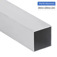 SUPERFIL - Perfil Tubular Gris 6 unidades Aluminio 20x20x1 mm 3 m