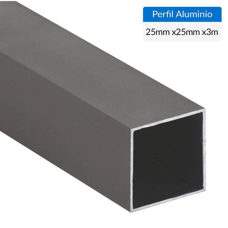 Perfil Tubular Titanio 6 unidades Aluminio 25x25x1 mm 3 m