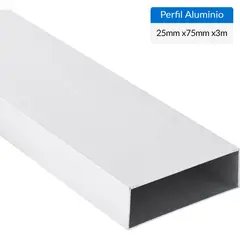 SUPERFIL - Perfil Tubular Blanco 6 unidades Aluminio 75x25x1 mm 3 m