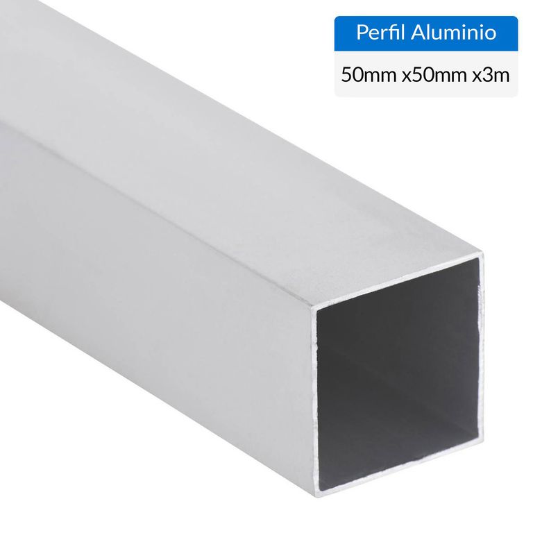 Perfil Tubular Gris 6 unidades Aluminio 50x50x1,1 mm 3 m