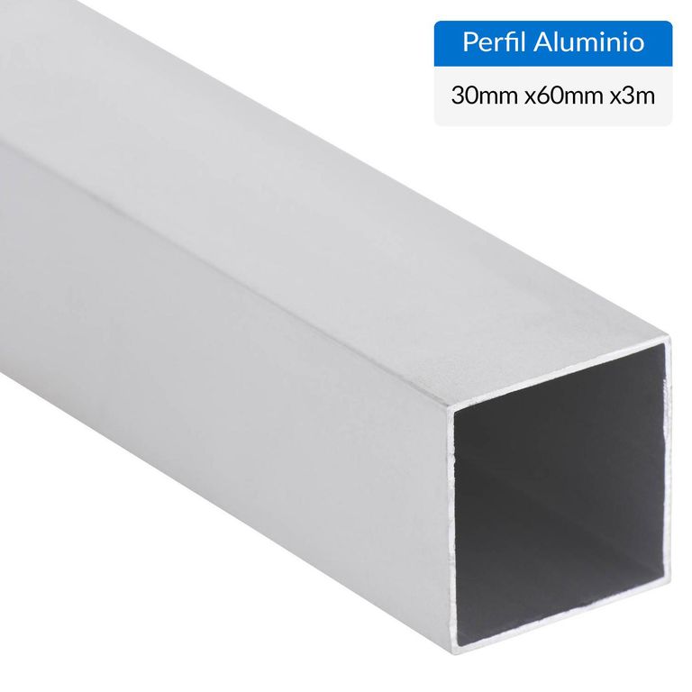 Perfil Tubular Gris 6 unidades Aluminio 60x30x1,2 mm 3 m