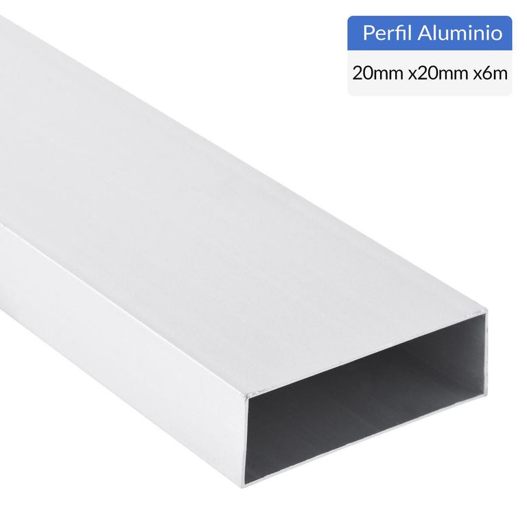 Perfil Tubular Gris 6 unidades Aluminio 20x20x1 mm 6 m