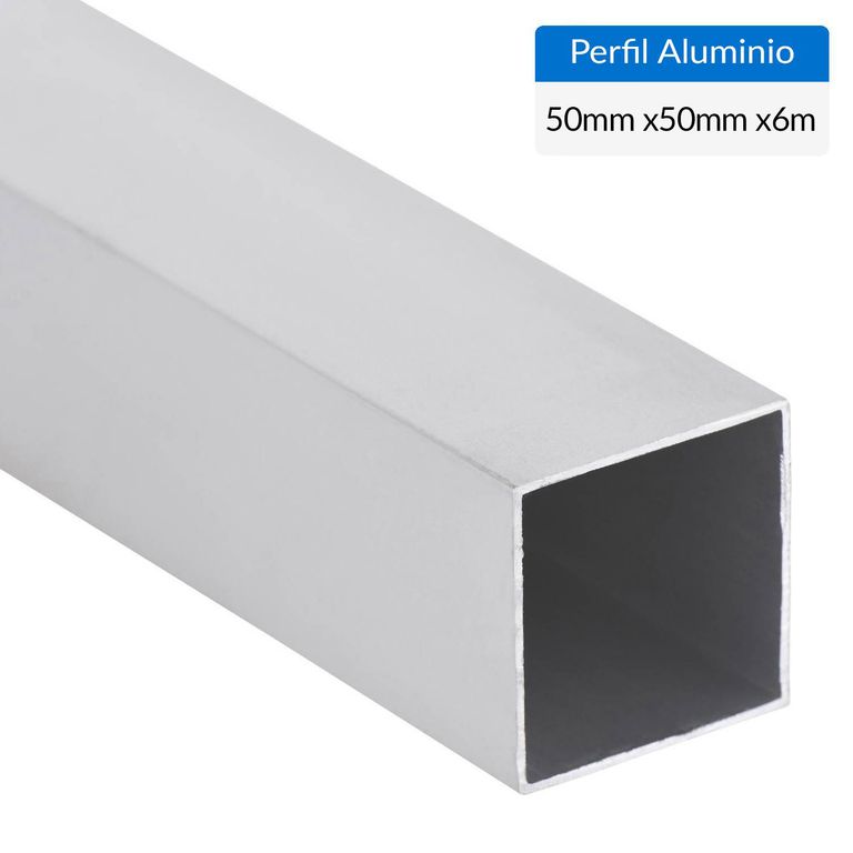 Perfil Tubular Gris 6 unidades Aluminio 50x50x1,1 mm 6 m