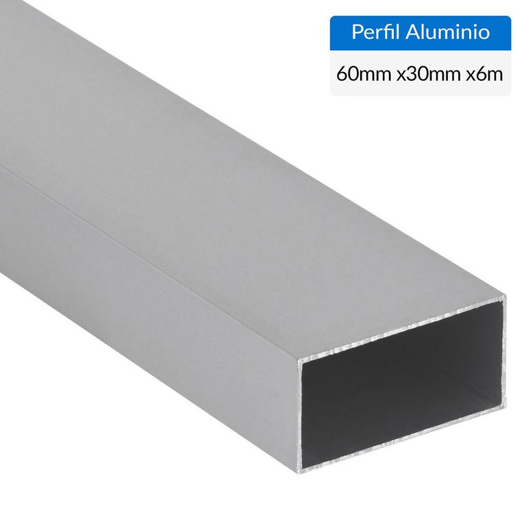 Perfil Tubular Gris 6 unidades Aluminio 60x30x1,2 mm 6 m