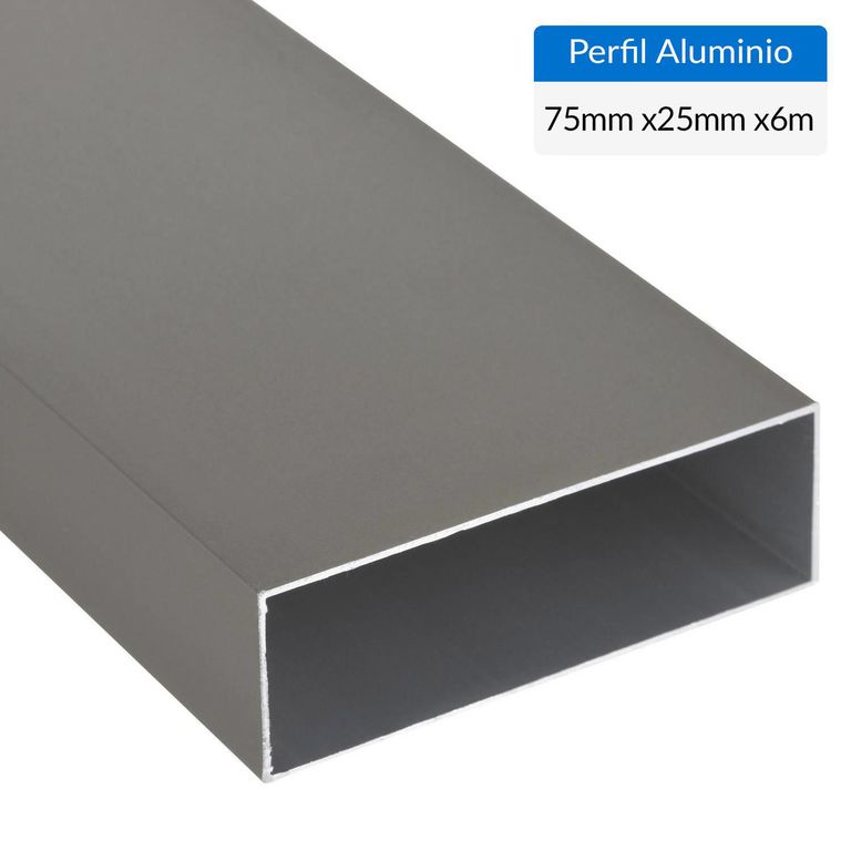 Perfil Tubular Titanio 6 unidades Aluminio 75x25x1 mm 6 m