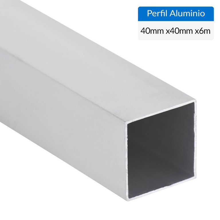 SUPERFIL - Perfil Tubular Gris 6 unidades Aluminio 40x40x1 mm 6 m ...