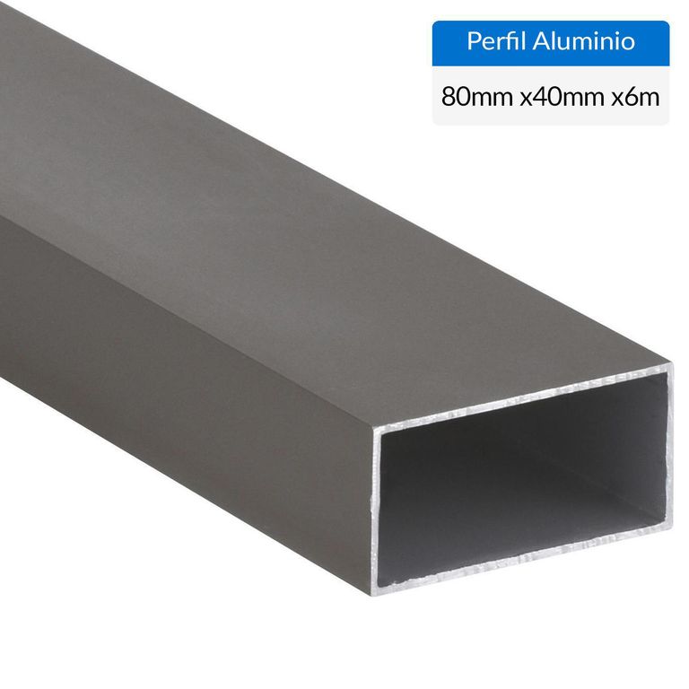 Perfil Tubular Titanio 6 unidades Aluminio 40x80x1 mm 6 m