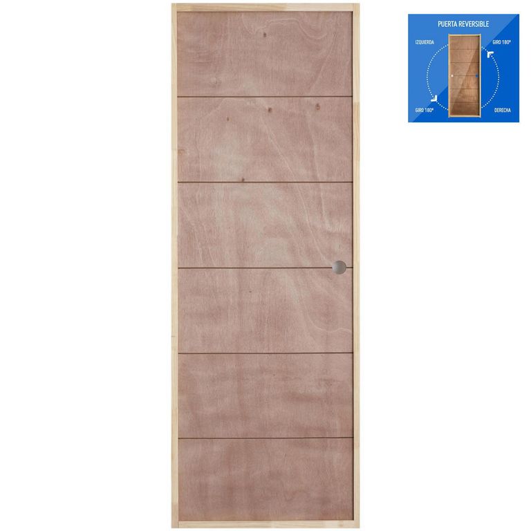 Puerta Terciado Huilo Precolgada Dual con Perforación