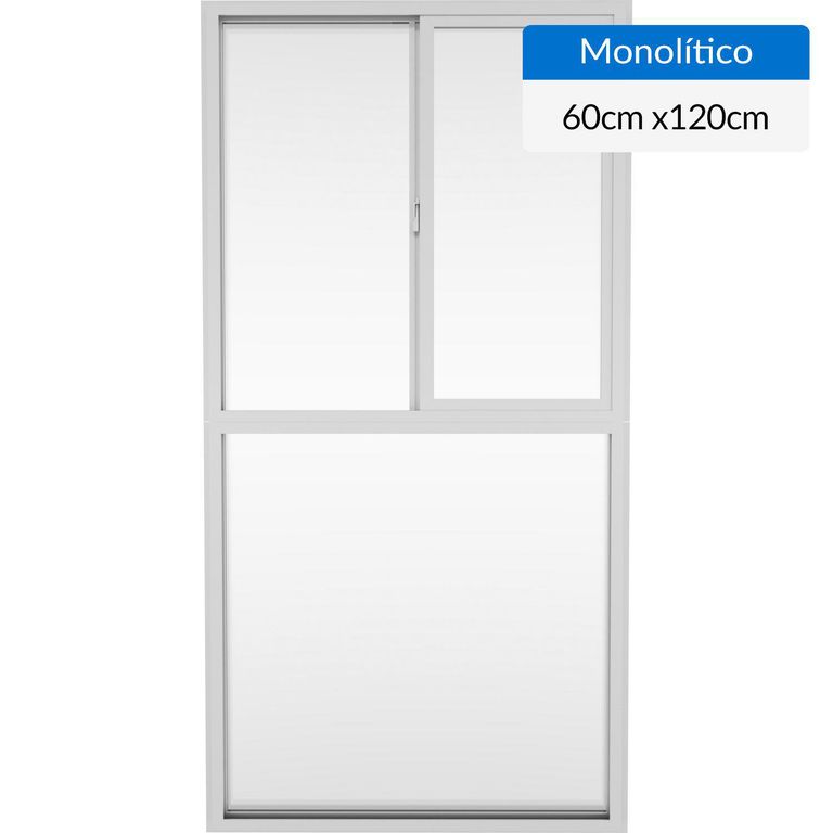 Ventana PVC 60x120 cm monolítico blanco corredera