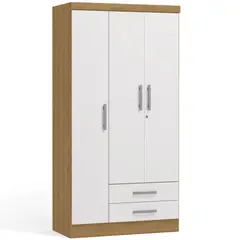 YARDAS - Clóset 3 Puerta(s) 2 Cajón(es) 3 Repisa(s) 91x180x47 cm Blanco