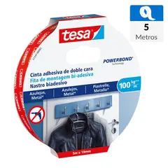TESA - Cinta doble contacto 5mx19mm extra resistente para azulejos