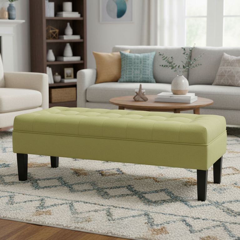 Banqueta 42x45x120 cm felpa verde pistacho