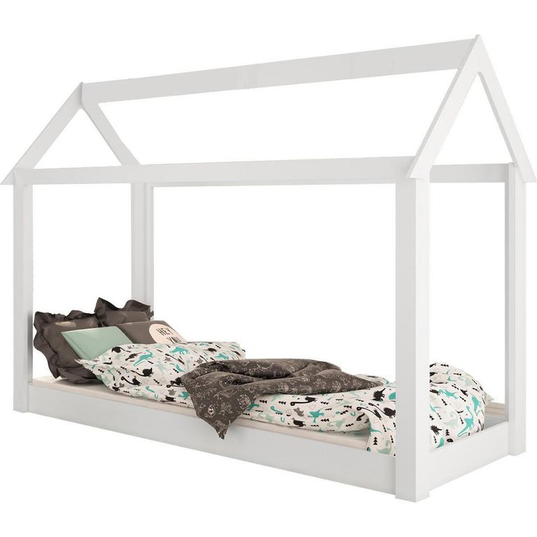 KIDSCOOL Cama Infantil Infantil Casita Blanco