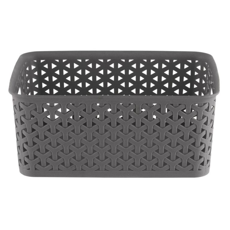 Canasto Ratán 19.5x10.5x25 cm 4 l Gris