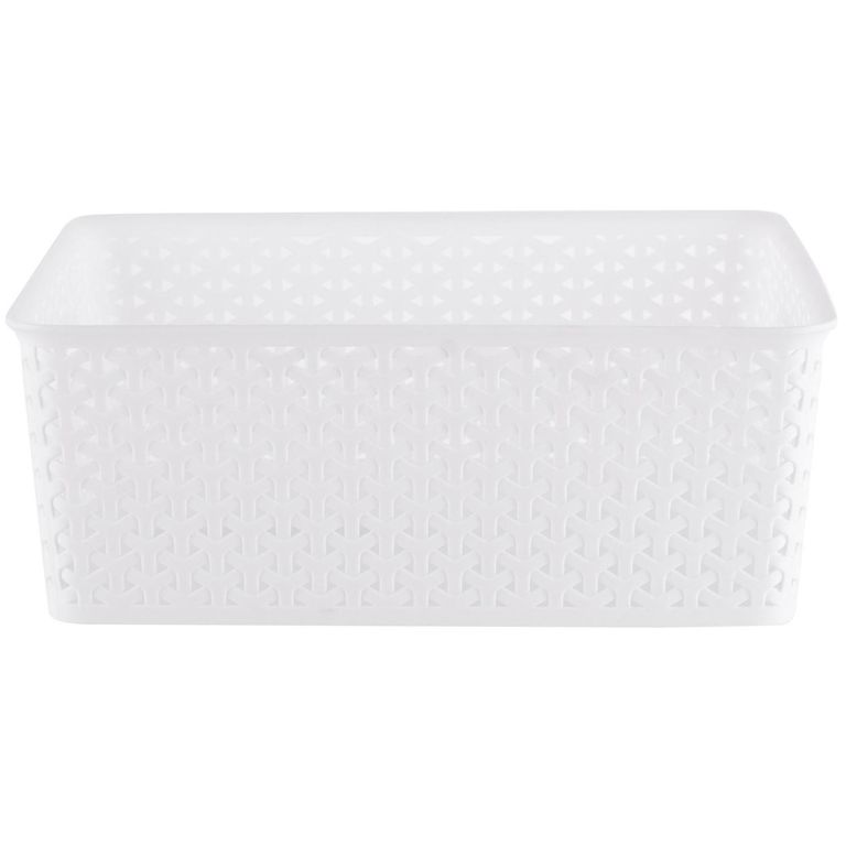Canasto Ratán 30x13.5x35.5 cm 14 l Blanco
