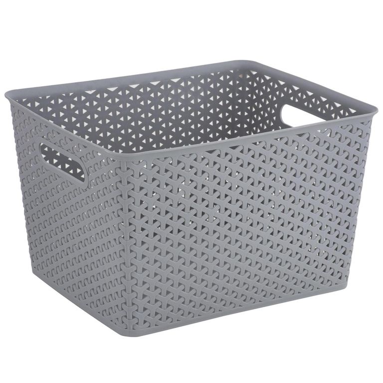 Canasto Ratán 30x22.5x35.5 cm 19 l Gris