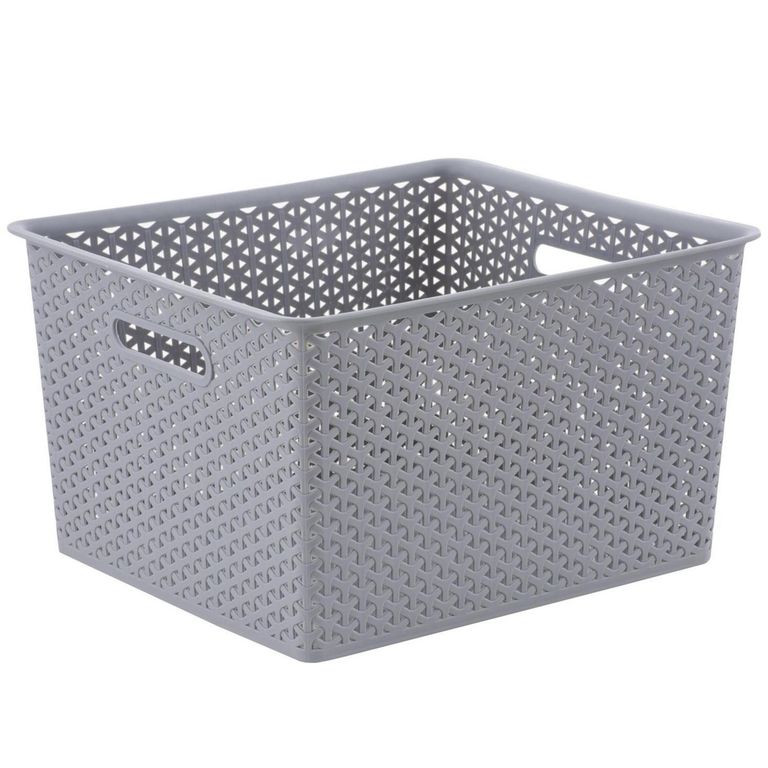 Canasto Ratán 35x24x47 cm 35 l Gris