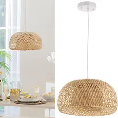JUST HOME COLLECTION - Lámpara de Colgar Nature Bambú Beige 60 W 38 cm