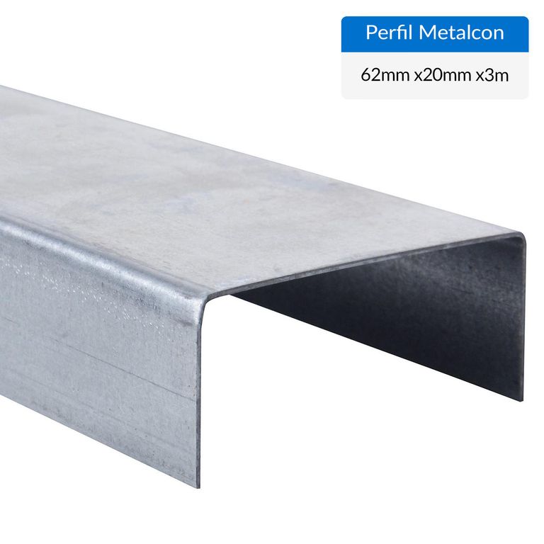 Perfil U Metalcon Estructural Metal 62x20x0.85 mm 3 m