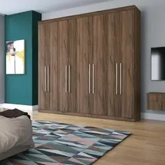 ALTAVISION - Clóset 8 Puerta(s) 4 Cajón(es) 10 Repisa(s) 239x217x46 cm Café
