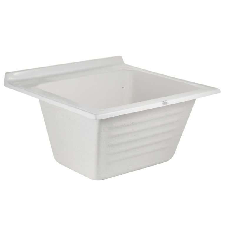 Lavadero Forma Rectangular Fibra de Vidrio 60x37x62 cm Blanco