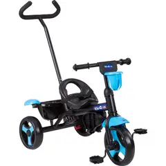 KIDSCOOL - Triciclo con Manilla 2 Funciones Azul Desde 2 años
