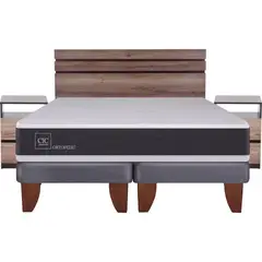 CIC - Cama Europea New Ortopedic 2 Plazas Bd + Muebles