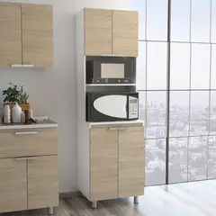 TUHOME - Mueble de cocina 60x51,3x205 cm Oak/blanco