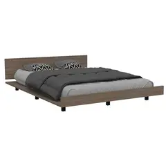 TUHOME - Cama 2 Plazas Americana Kaia Miel/Blanco