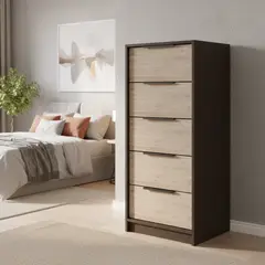 TUHOME - Cómoda 5 Cajón(es) KAIA 45x107x41.3 cm Wengue/miel