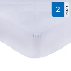 MASHINI - Cubrecolchón elástico 2 plazas blanco