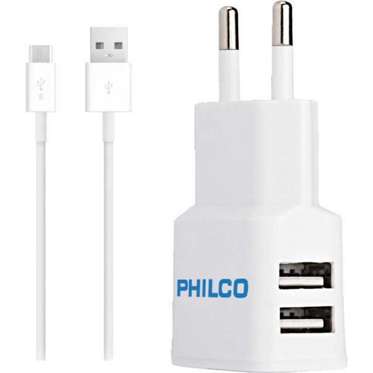Cargador Doble Micro Usb 2. 1A 220V Para Dispositivos Móviles