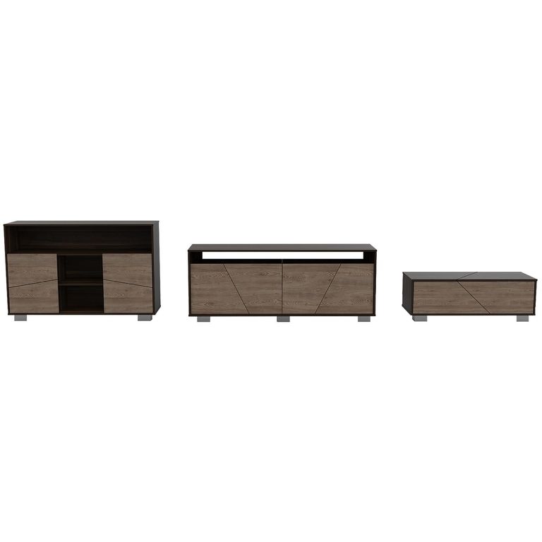 Set Rack 70 " Fraktal Miel/habano 120.3x82x32.6 cm