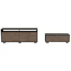 TUHOME - Set Rack De Tv 70" + Mesa De Centro Habano/Miel