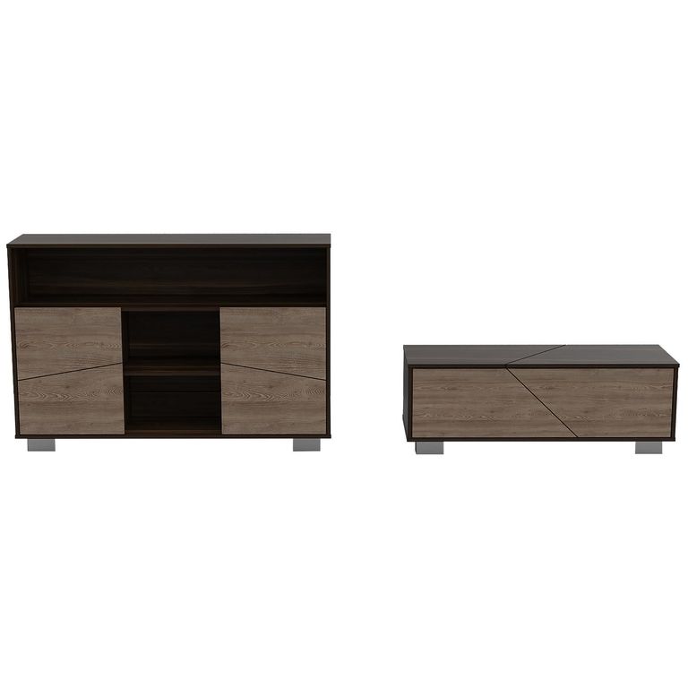 Set arrimo + mesa de centro habano/miel