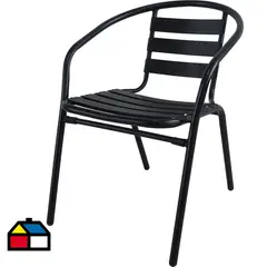 JUST HOME COLLECTION - Silla aluminio metal Negra