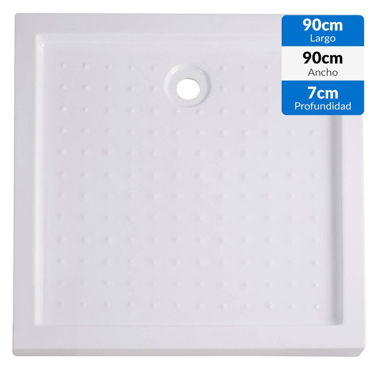 Receptaculo cuadrado acrilico 90x90x7cm