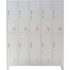 MOVILOCKERS - Locker con Portacandado 10 Puerta(s) 136x170x45 cm Gris Perla