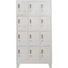 MOVILOCKERS - Locker con Portacandado 12 Puerta(s) 83x170x45 cm Gris Perla