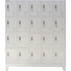 MOVILOCKERS - Locker con Portacandado 20 Puerta(s) 136x170x45 cm Gris Perla