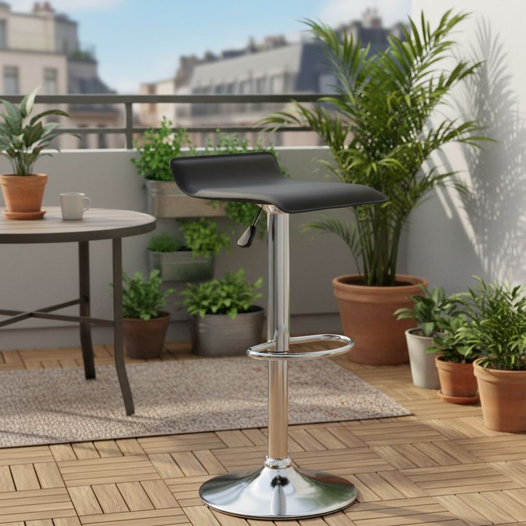 Silla Bar Enzo Negro 65.5x38x40.5 cm