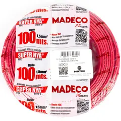 MADECO - Alambre de Cobre Aislado H07V-U 1x1,5 mm2 100 metro(s) Rojo